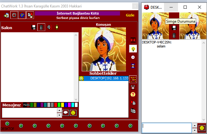Chatwork program with Private Messaging feature